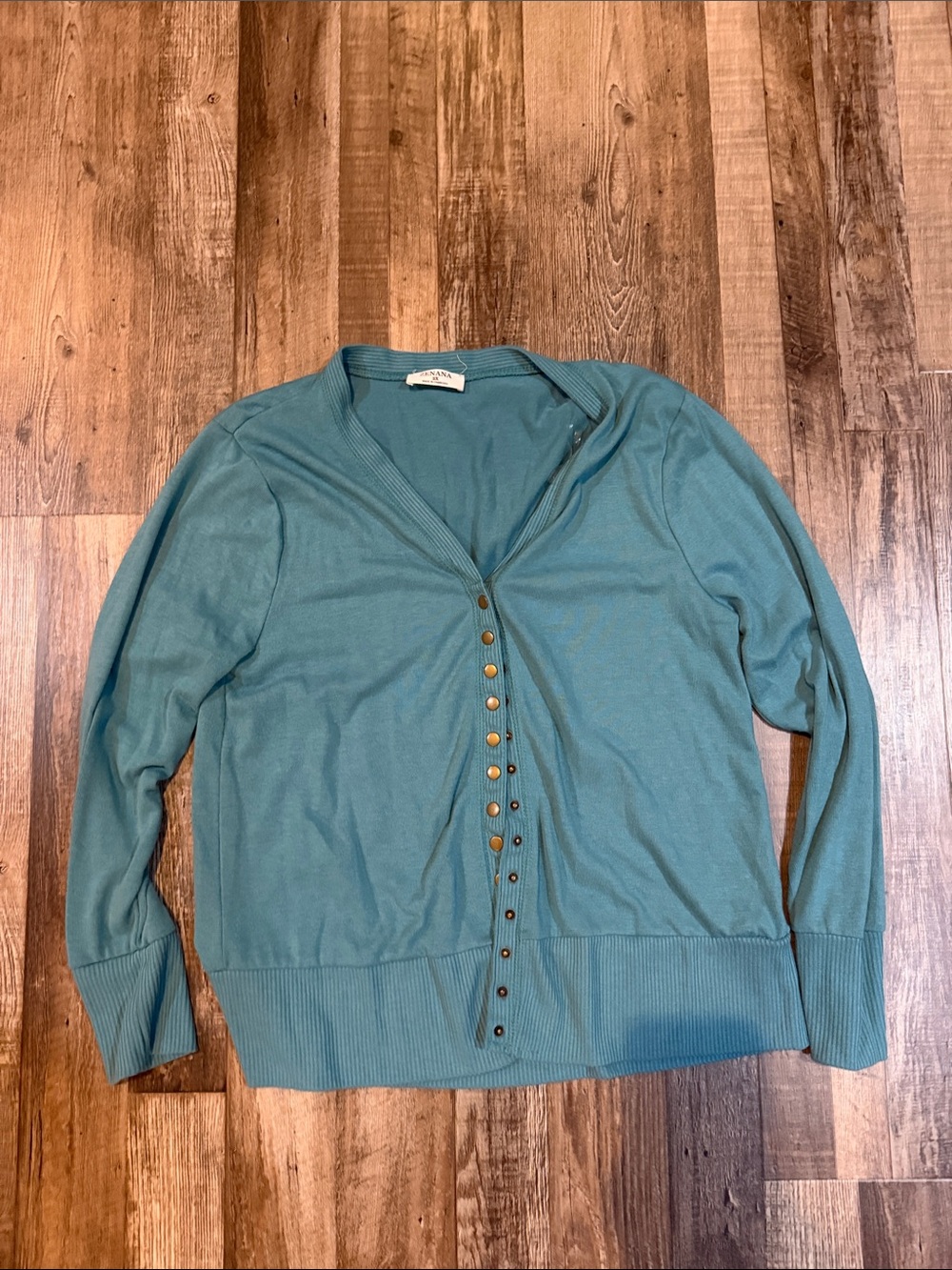 Zenana Outfitters Teal Button-Front Women's Cardigan Sz 2X like new